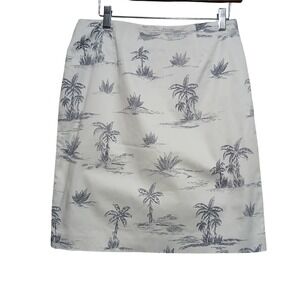 Talbots Women's Size 10 Stretch Tropical Palm Tree‎ Print A-Line Skirt